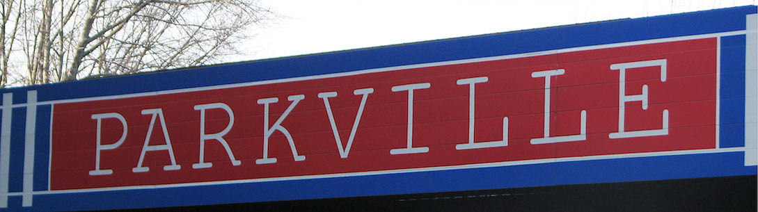The Parkville sign on Arbor Street, Hartford, CT near Real Art Ways