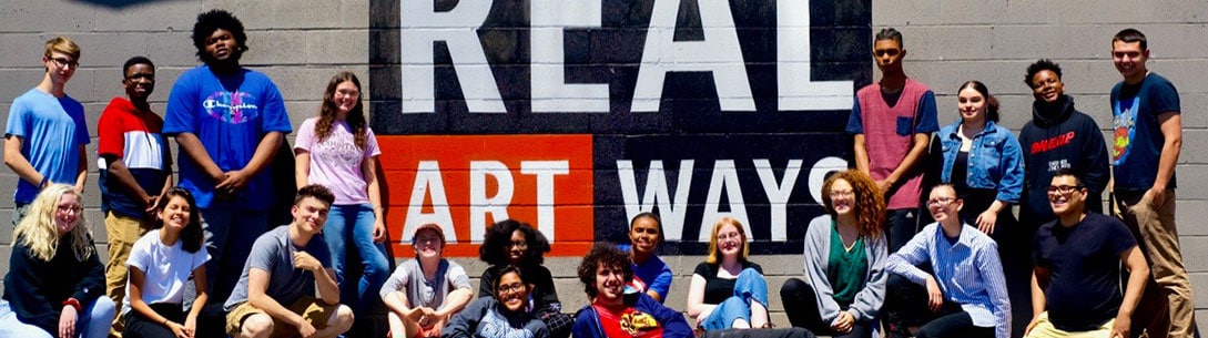 A large gathering of youth participating in the Educational Programs available at Real Art Ways