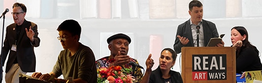 A collage of people for the Connecticut Literature Festival.