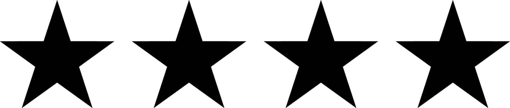 Four black stars in a row