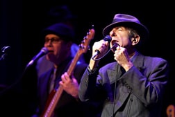 Leonard Cohen Singing on stage