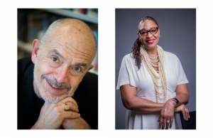 Two headshots of a man and a woman.